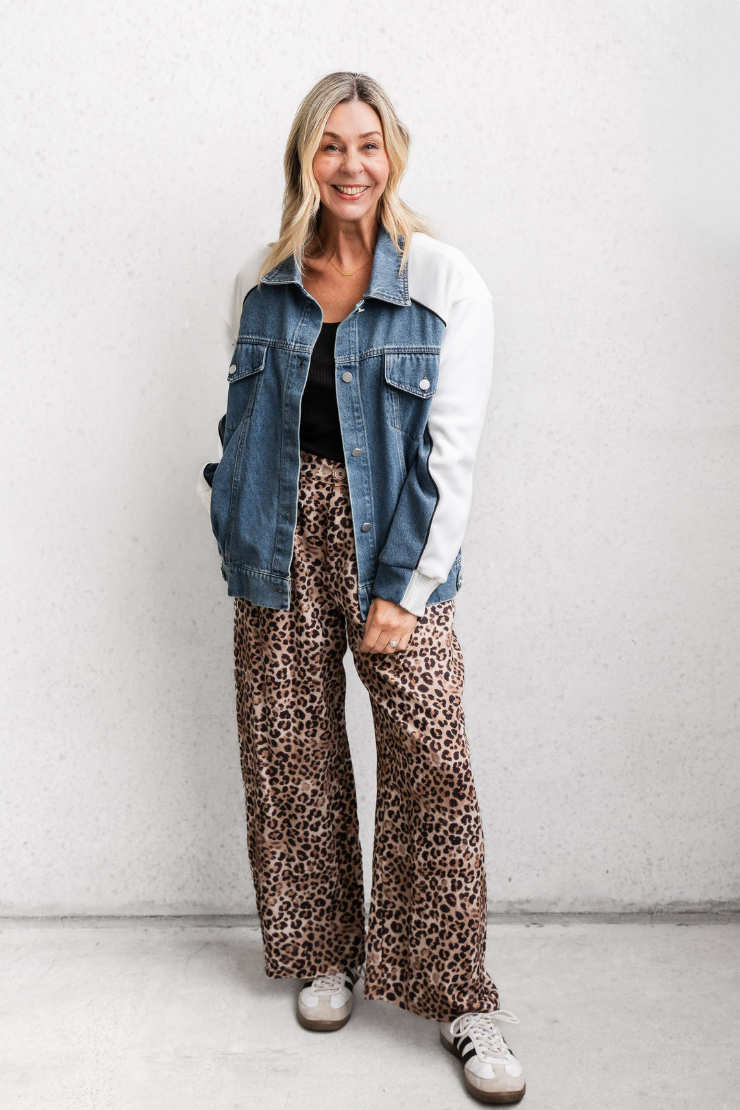 Denim and Fleece Bomber Jacket