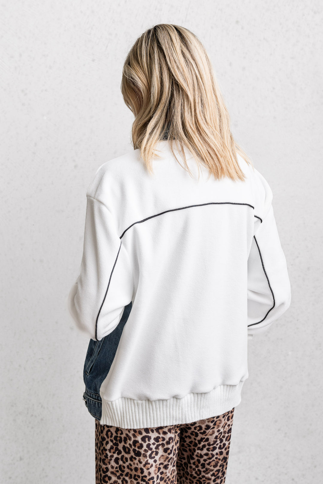 Denim and Fleece Bomber Jacket