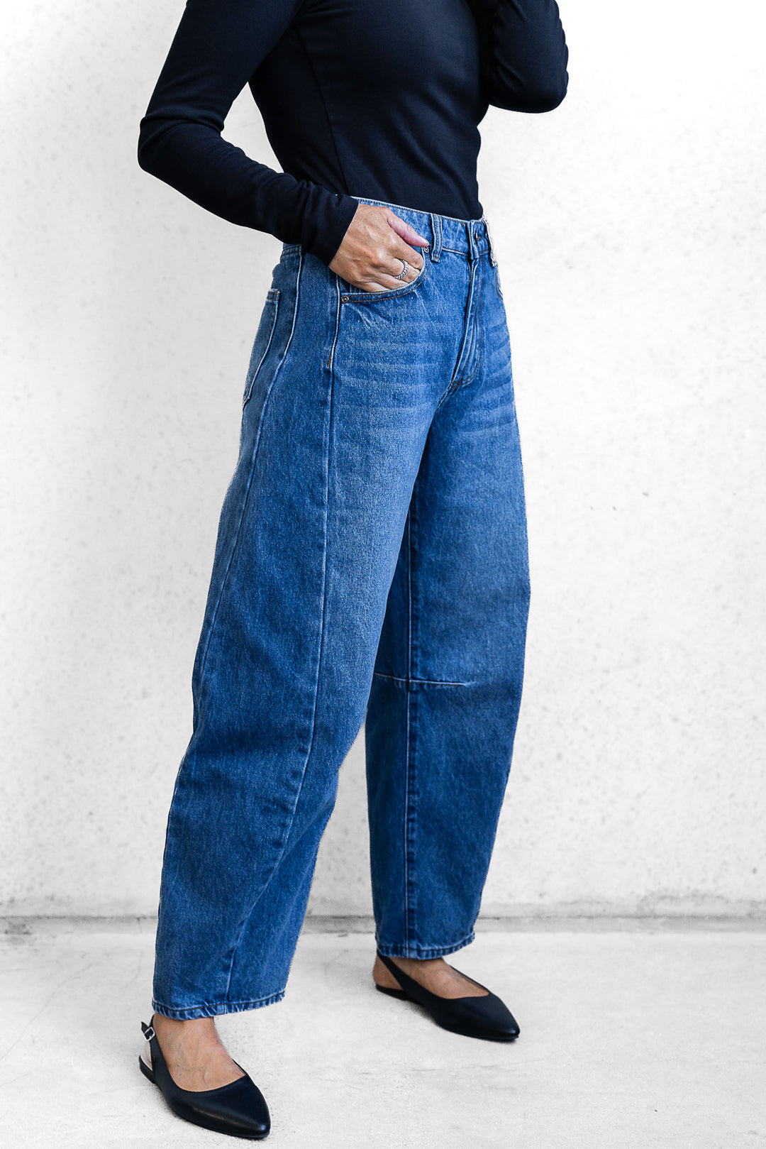 Lena Boyfriend Jean - Mid Blue