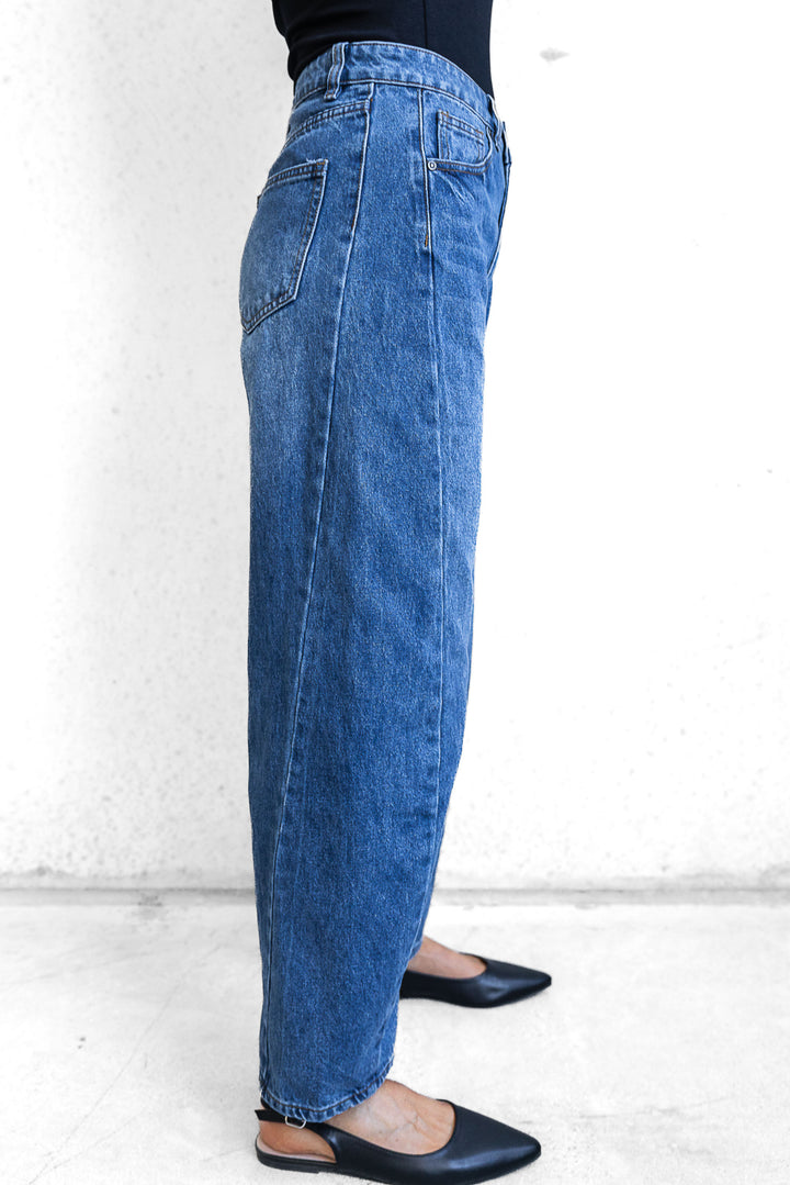 Lena Boyfriend Jean - Mid Blue