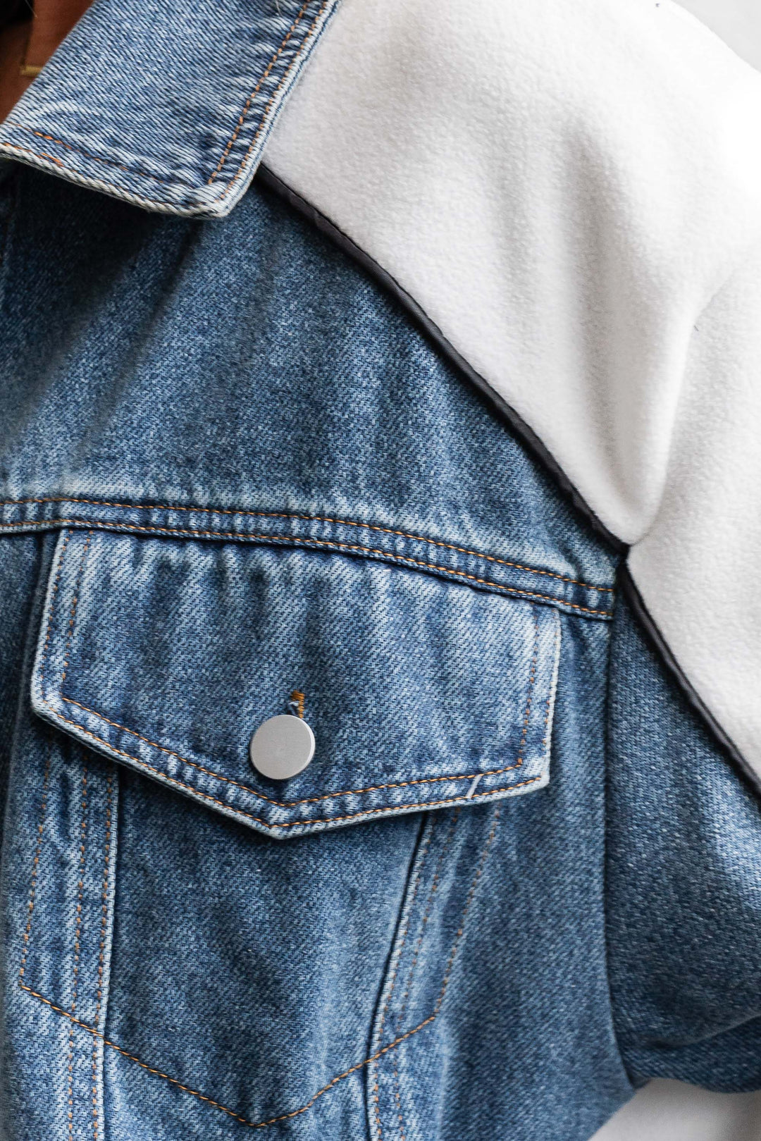 Denim and Fleece Bomber Jacket