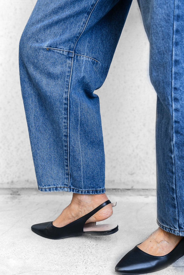 Lena Boyfriend Jean - Mid Blue