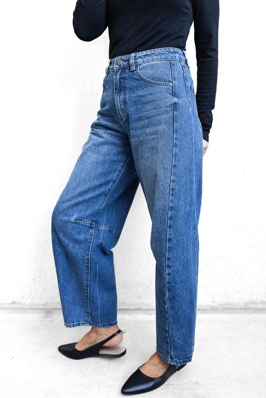 Lena Boyfriend Jean - Mid Blue