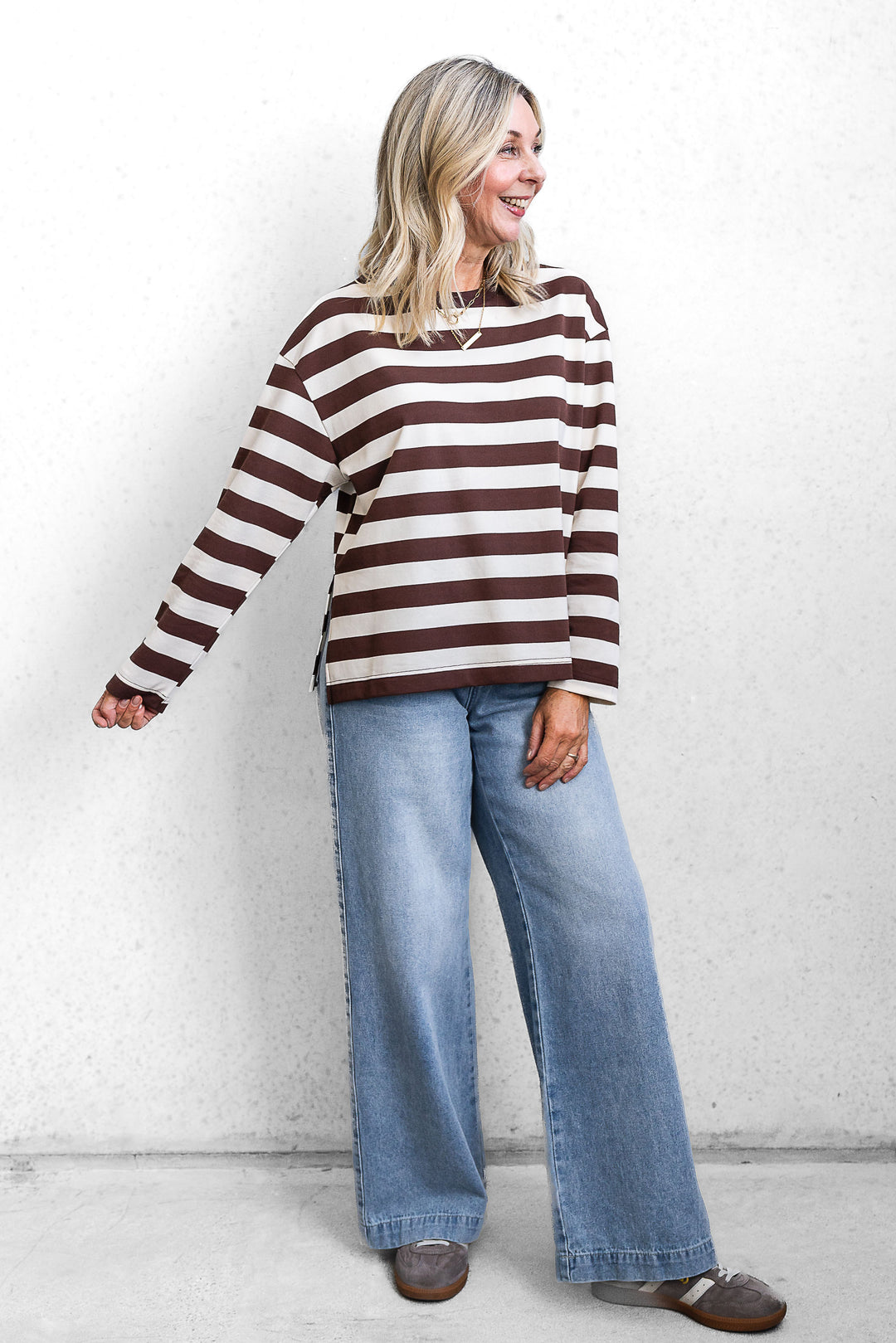Jax Stripe Top - Chocolate