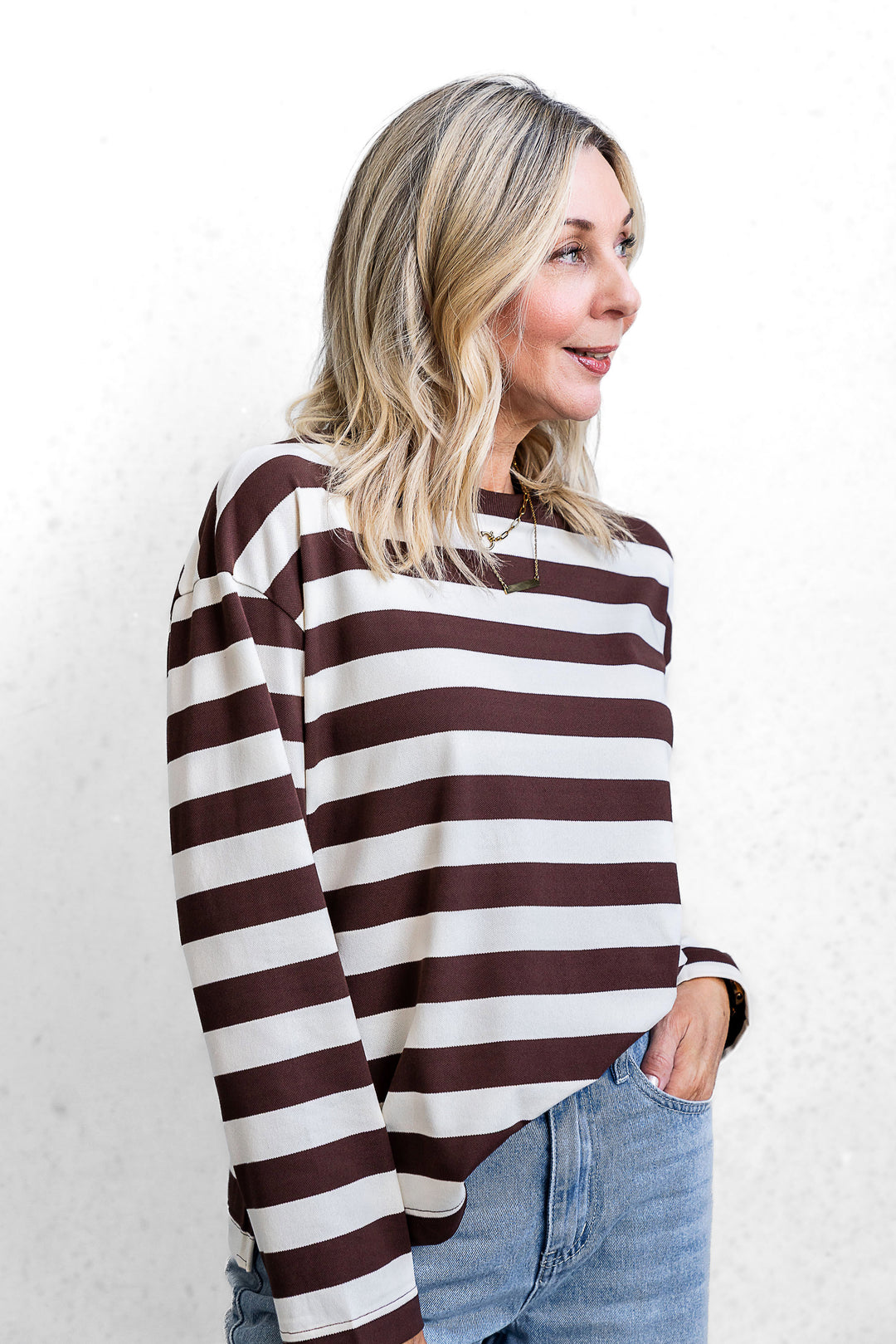 Jax Stripe Top - Chocolate
