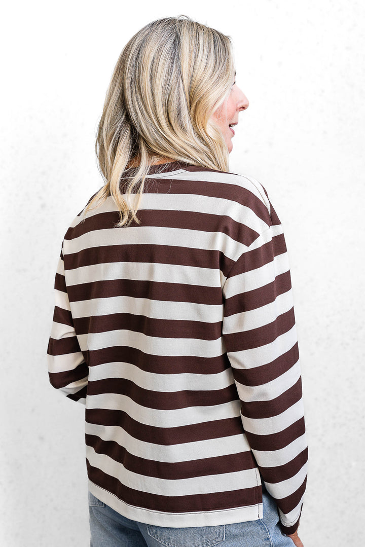 Jax Stripe Top - Chocolate