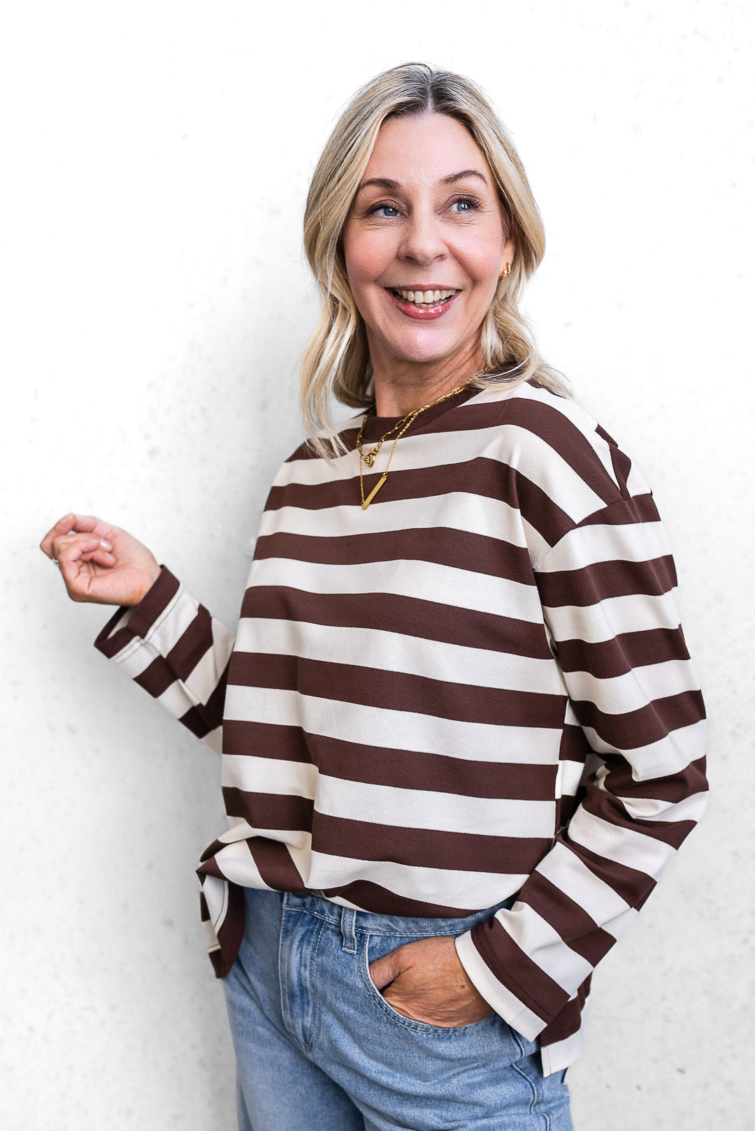 Jax Stripe Top - Chocolate