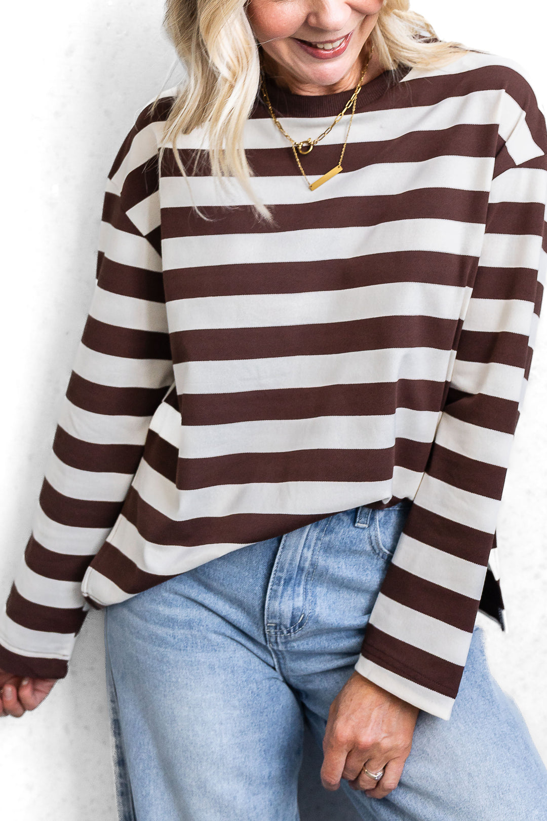 Jax Stripe Top - Chocolate