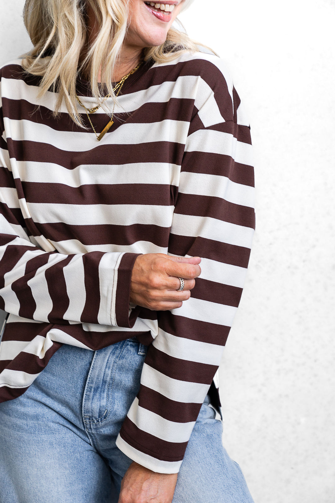 Jax Stripe Top - Chocolate