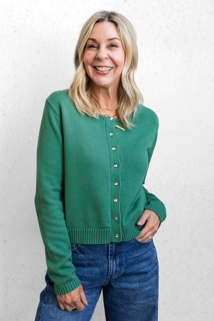 Button Cardi Top - Green
