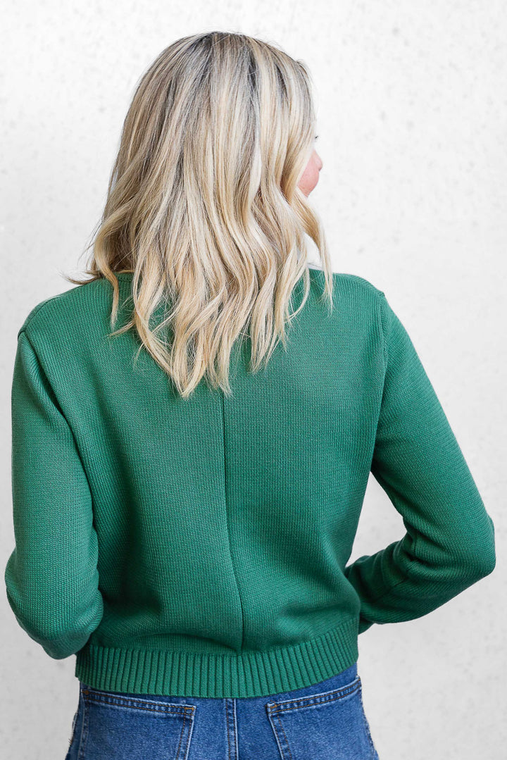 Button Cardi Top - Green