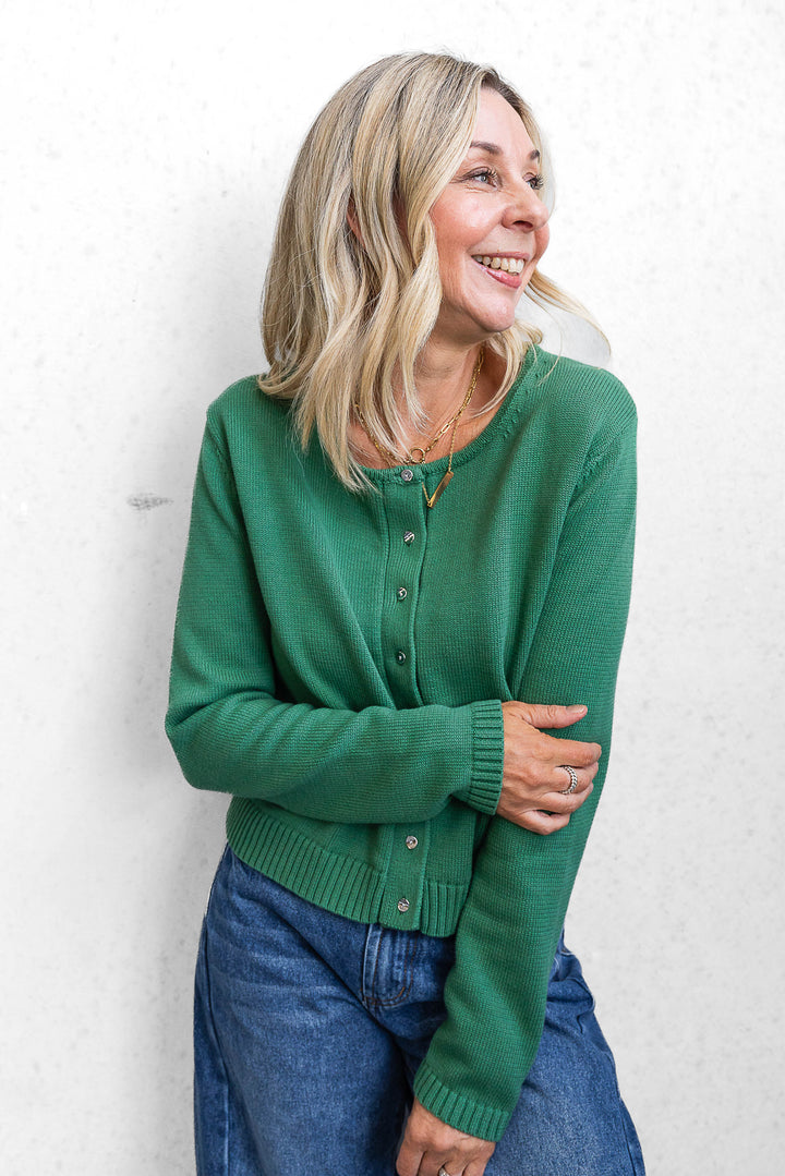 Button Cardi Top - Green