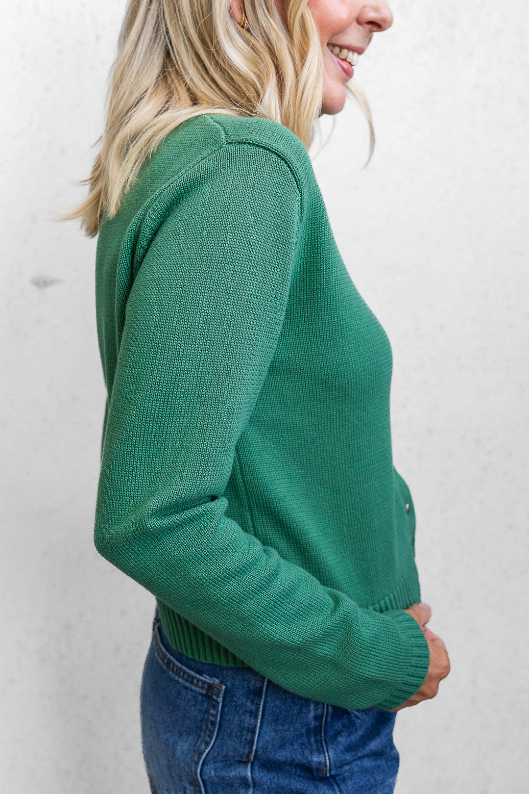 Button Cardi Top - Green