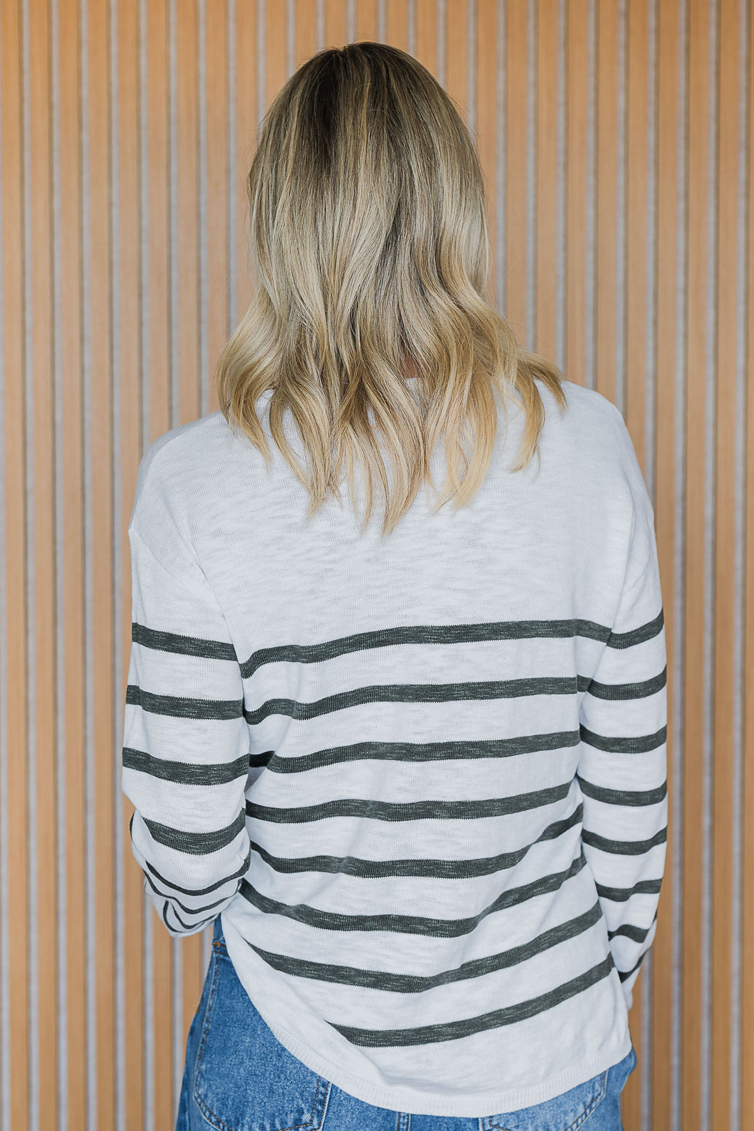 Weekender Stripe Top - White