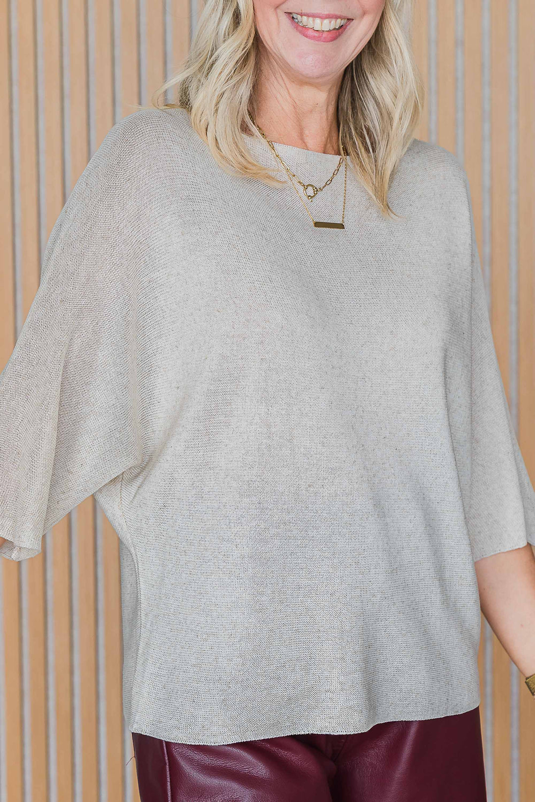 Spring Light Knit Top - Latte