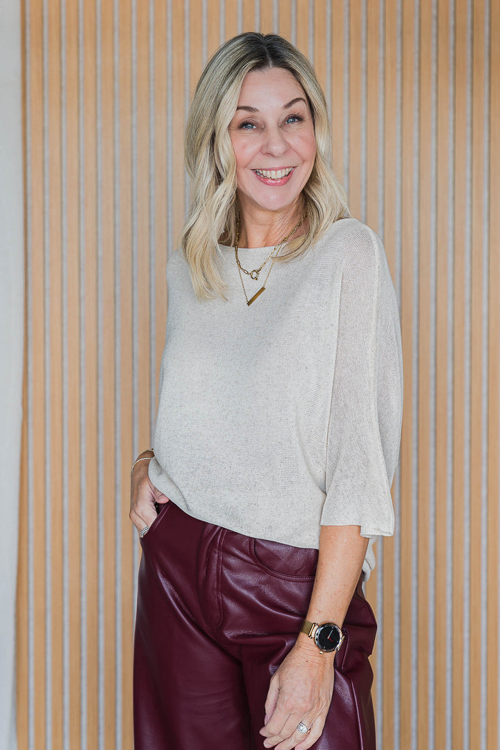 Spring Light Knit Top - Latte