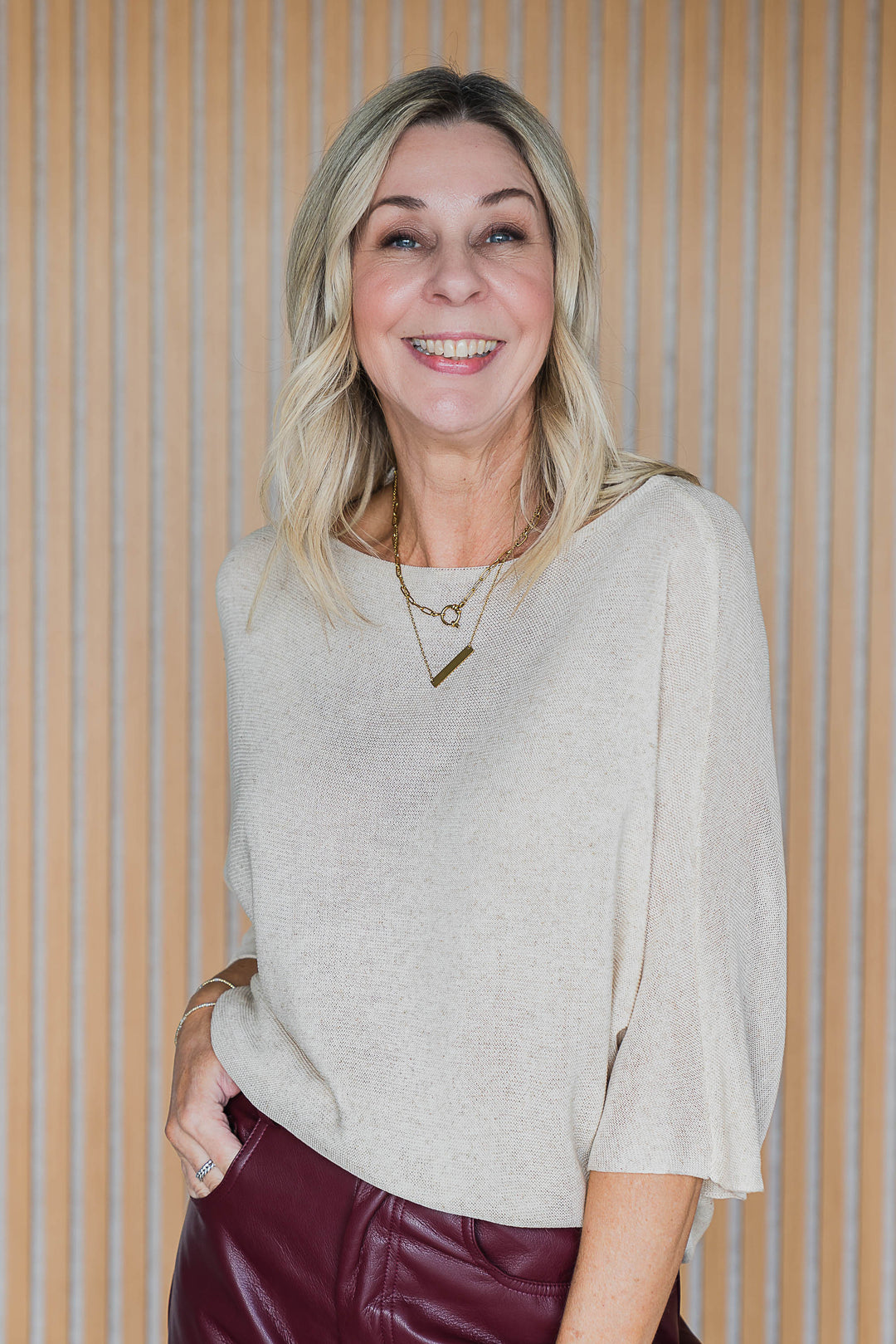Spring Light Knit Top - Latte
