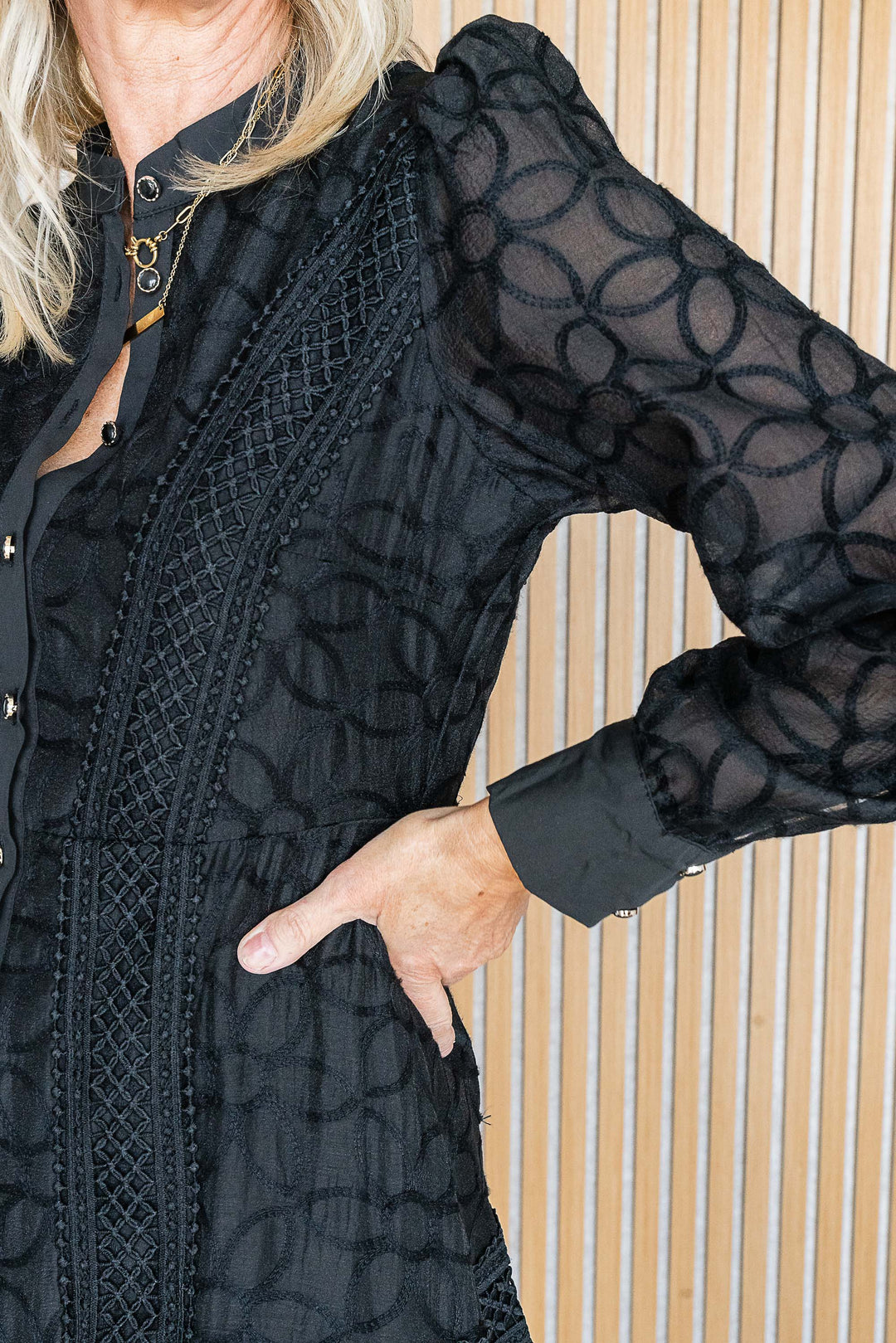 Onyx Lace Midi Dress