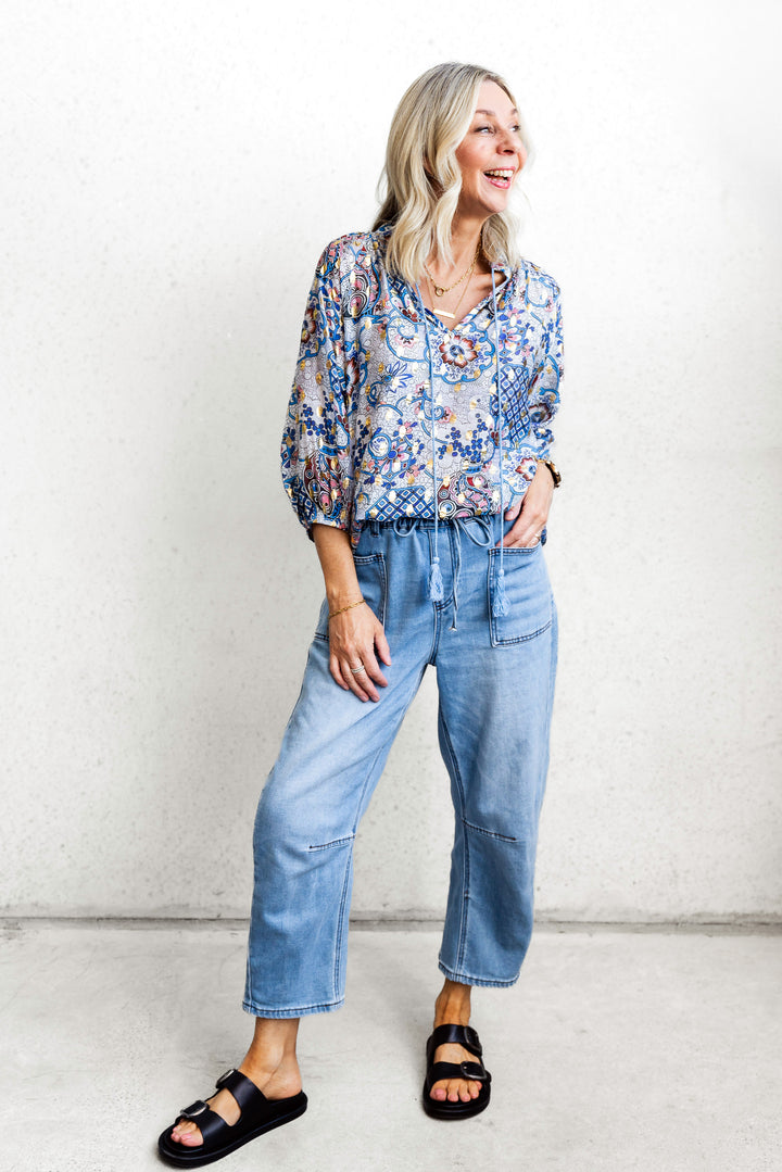 Boho Tassel Top - Blue