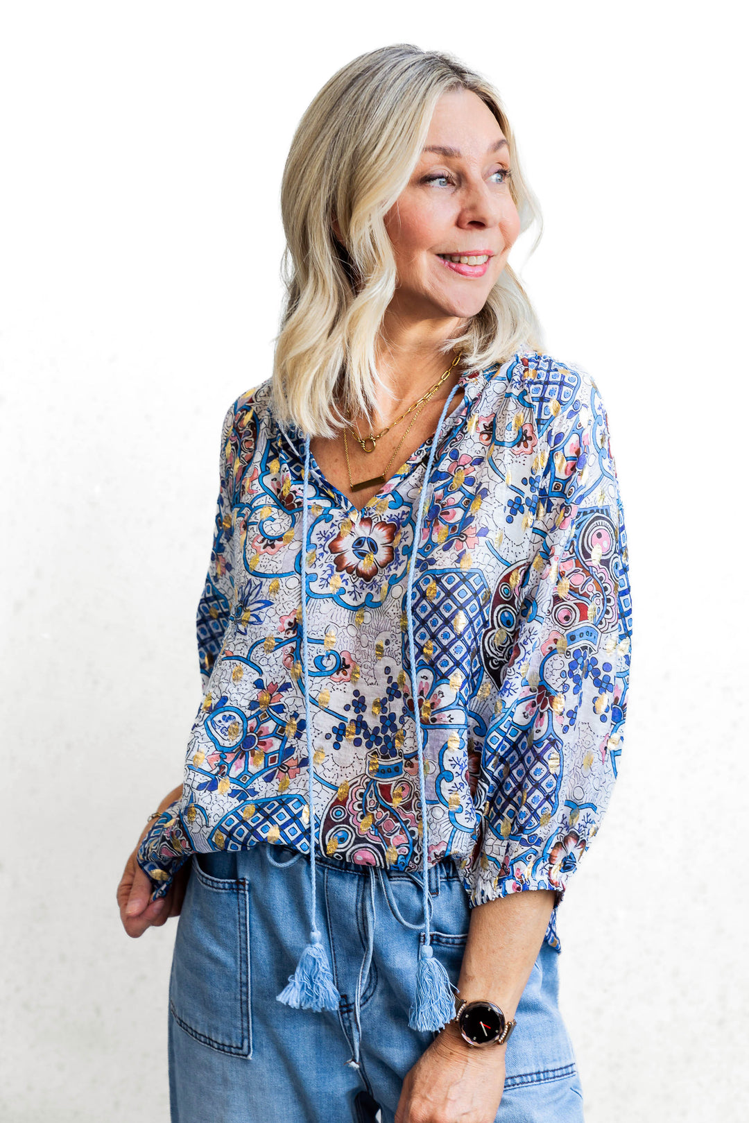 Boho Tassel Top - Blue