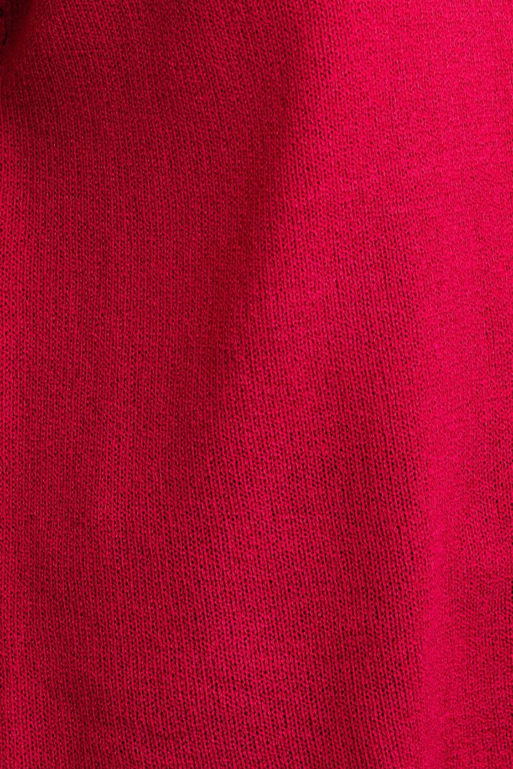 Henley Knit Top - Red