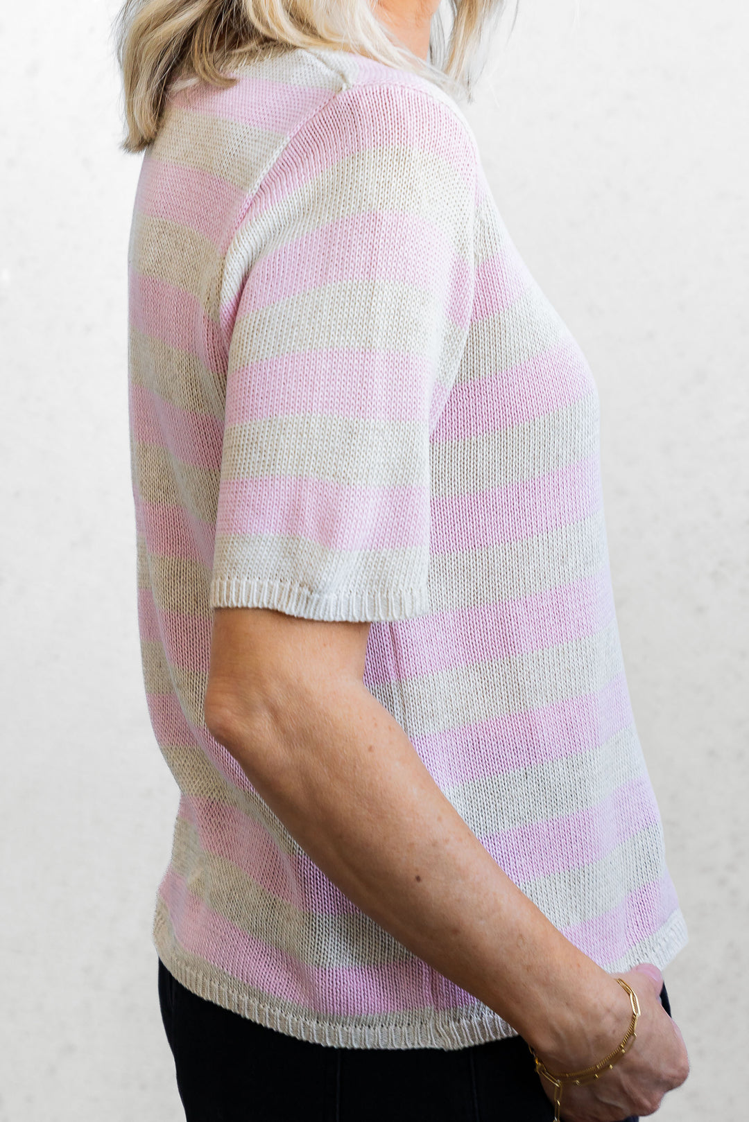 Summer Knit Tee - Blush / Natural