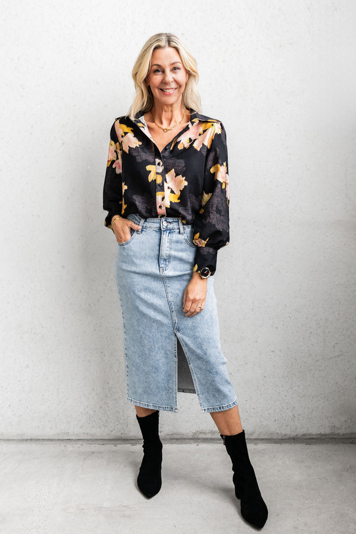 Vixen Floral Shirt - Black