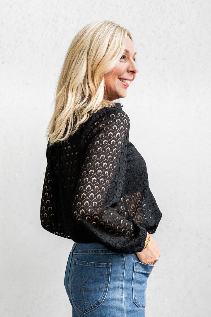 Orchid Lace Shirt - Black