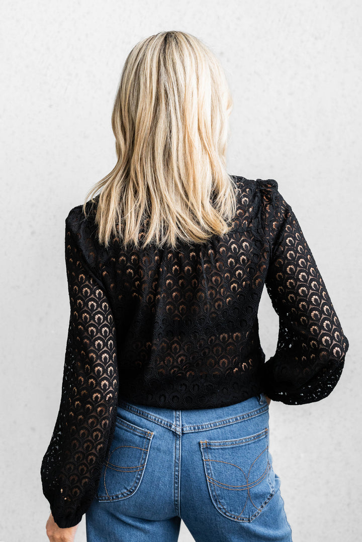 Orchid Lace Shirt - Black