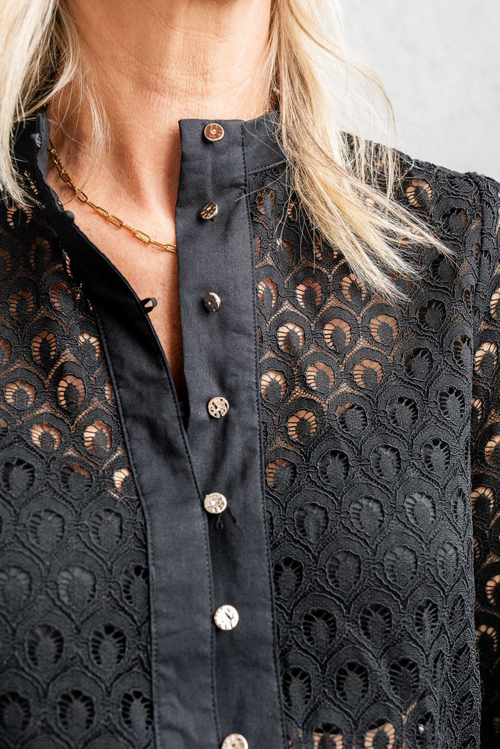 Orchid Lace Shirt - Black