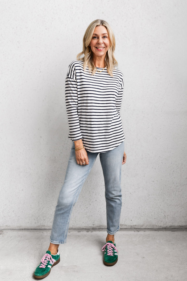 Navy Stripe Layer Top