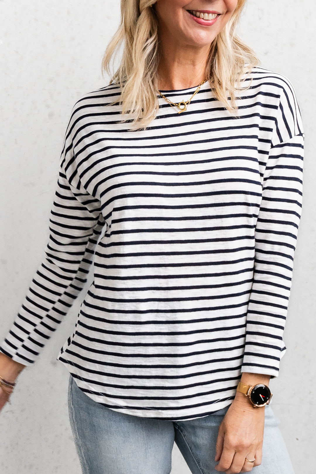 Navy Stripe Layer Top