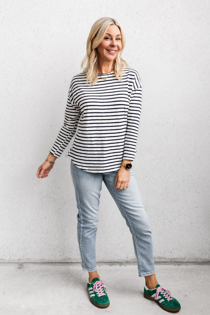 Navy Stripe Layer Top