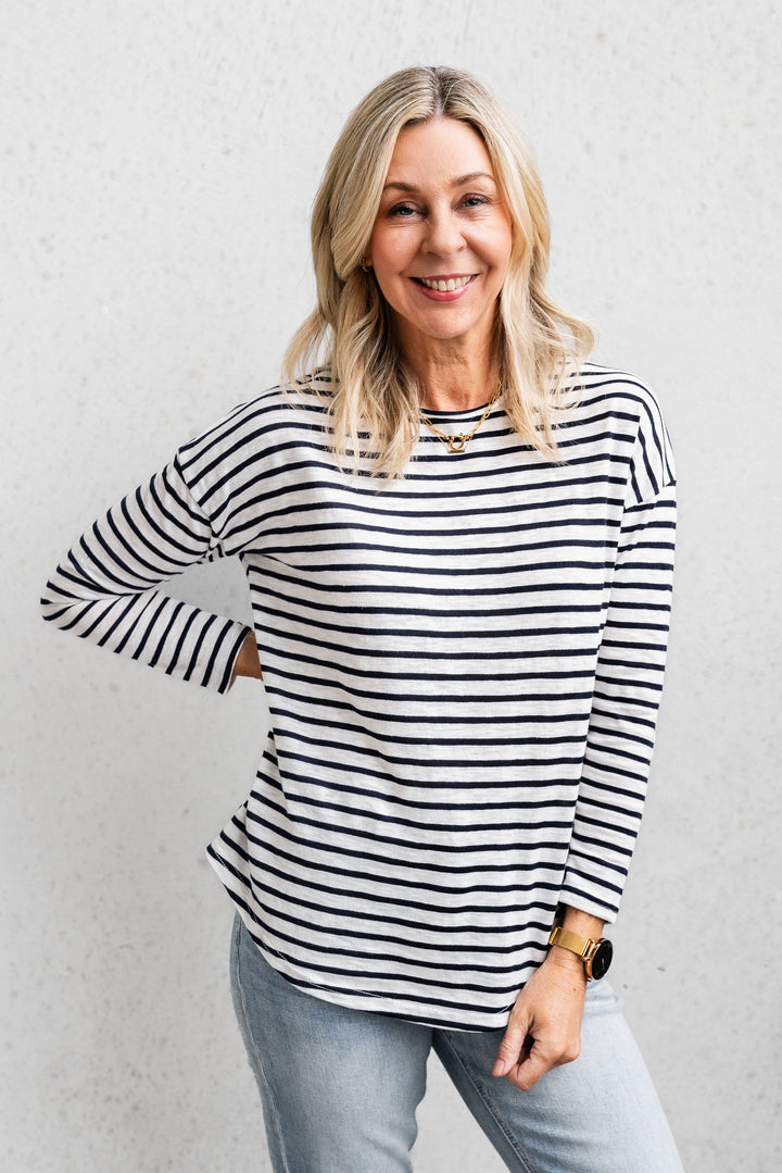 Navy Stripe Layer Top