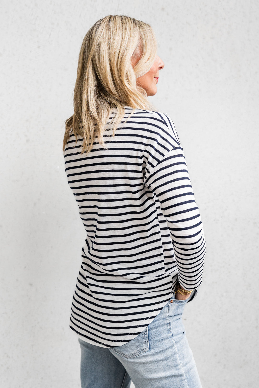 Navy Stripe Layer Top