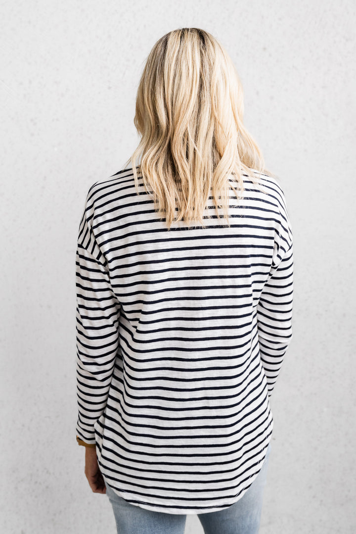 Navy Stripe Layer Top