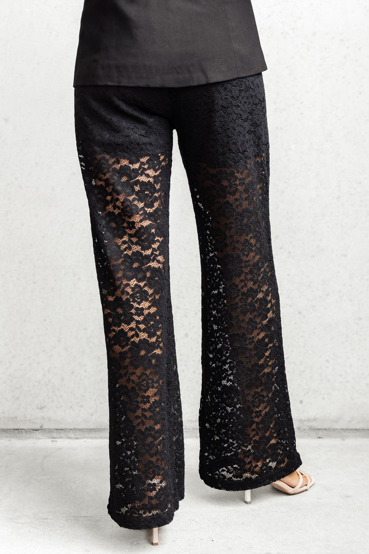 Drawstring Lace Pant - Black