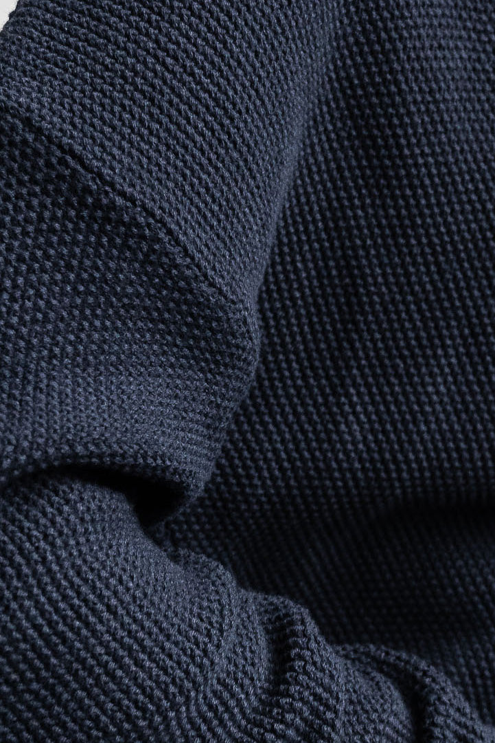 Cotton Waffle Jumper - Navy