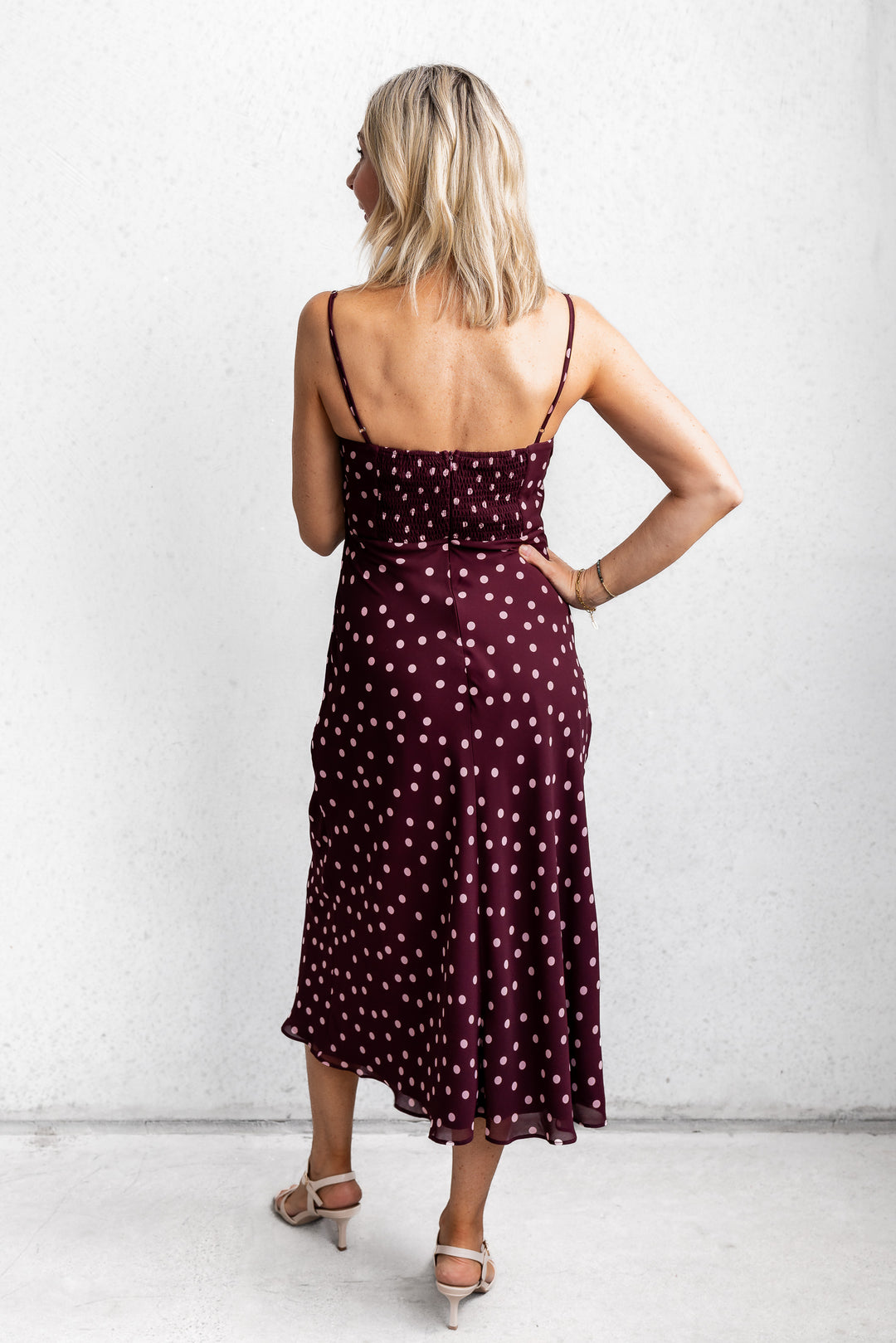 Plum Polka Dress