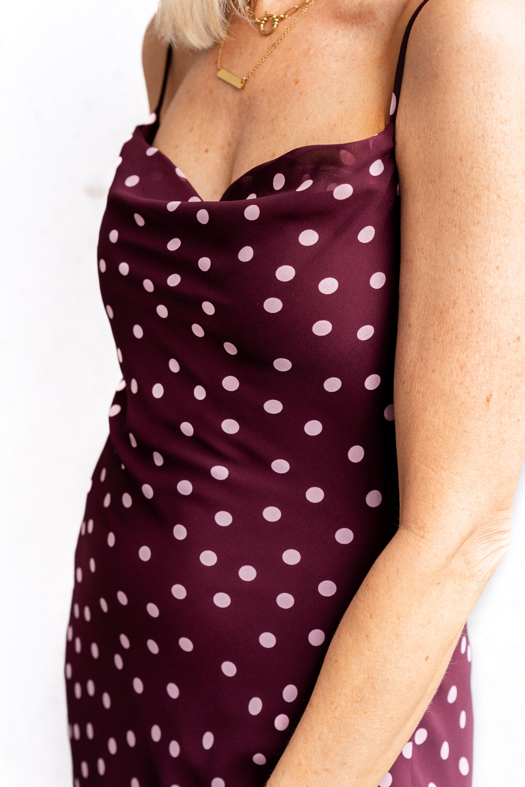 Plum Polka Dress