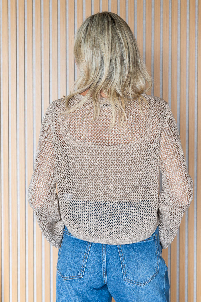 Gold Weave Crop Knit