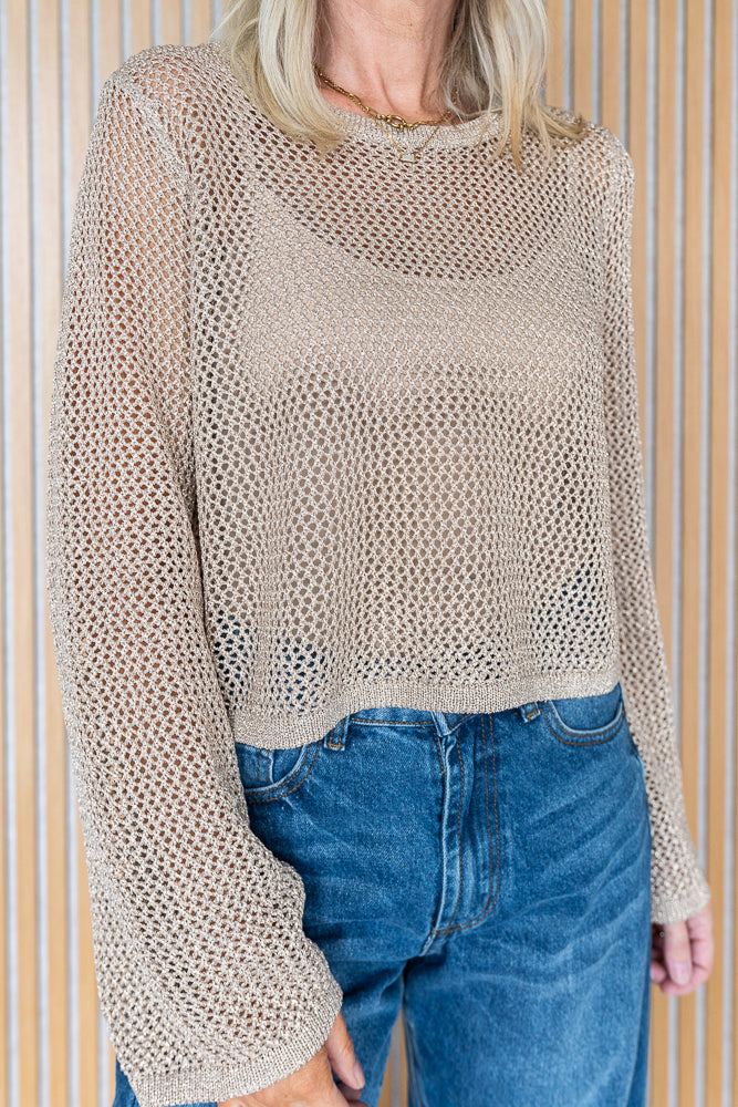 Gold Weave Crop Knit