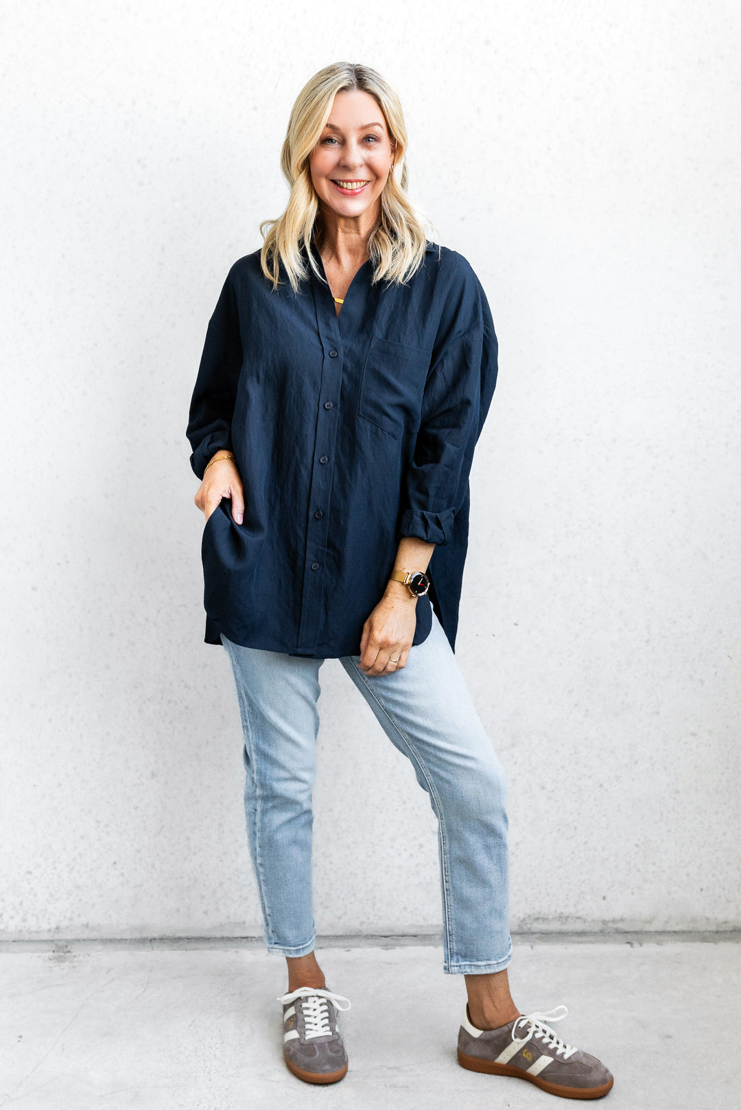 Ocean Relaxed Shirt - Navy