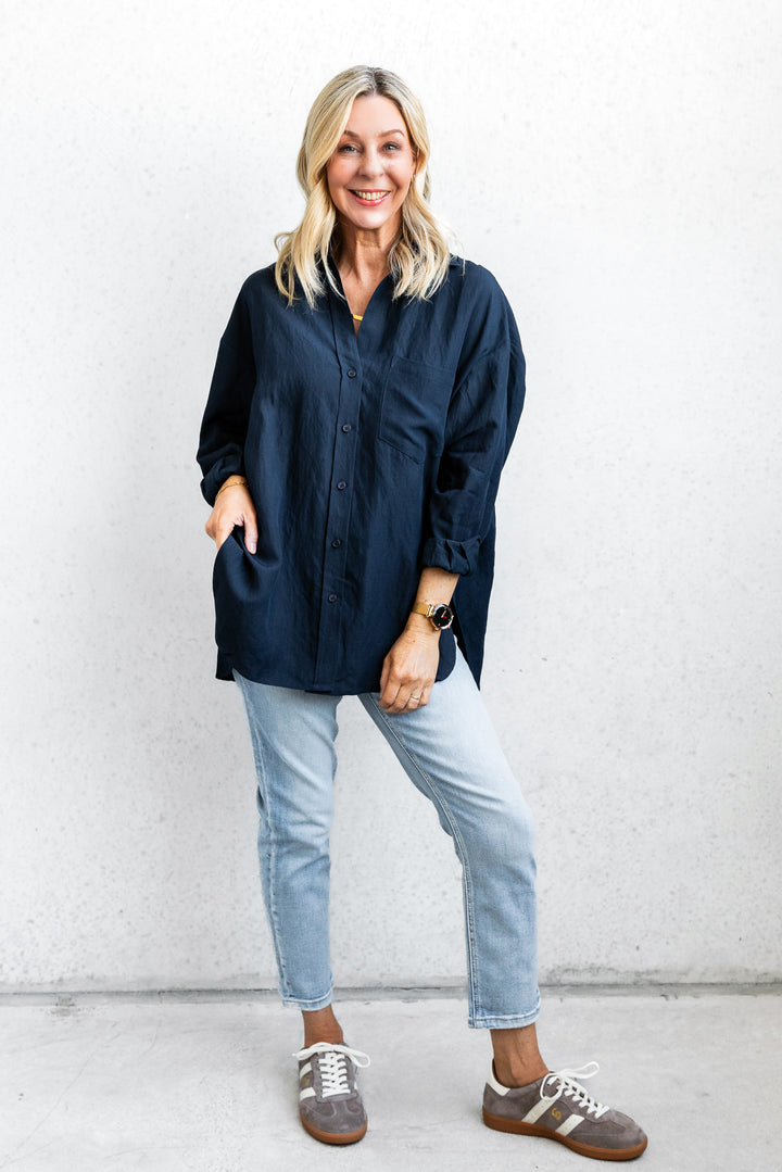 Ocean Relaxed Shirt - Navy