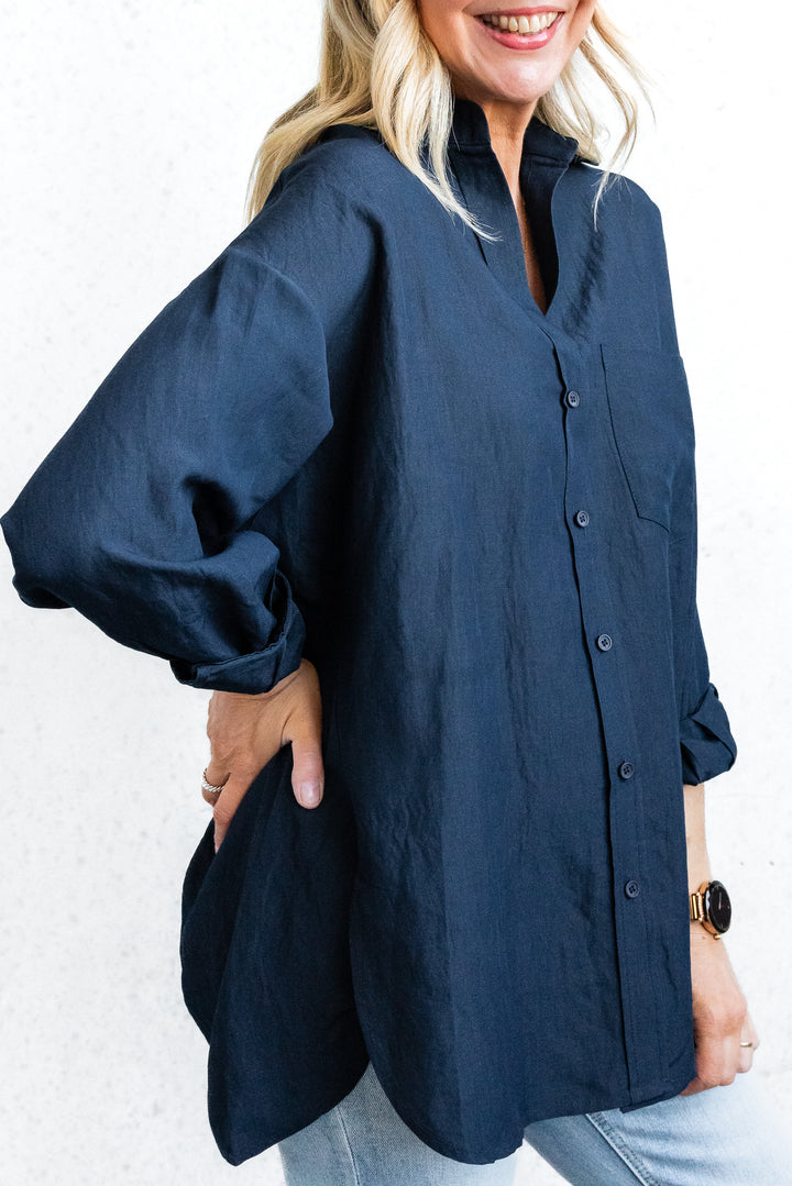 Ocean Relaxed Shirt - Navy