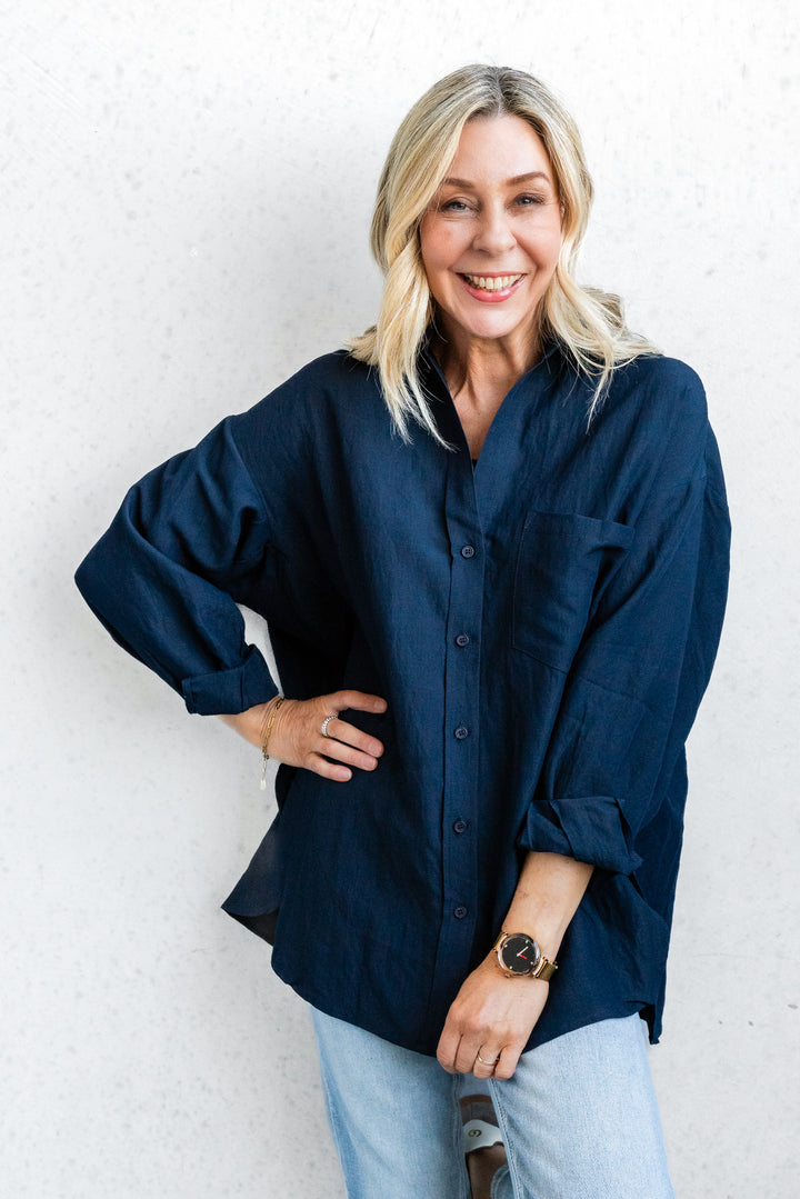 Ocean Relaxed Shirt - Navy