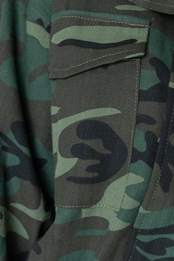 Sadie Camo Print Bomber Jacket