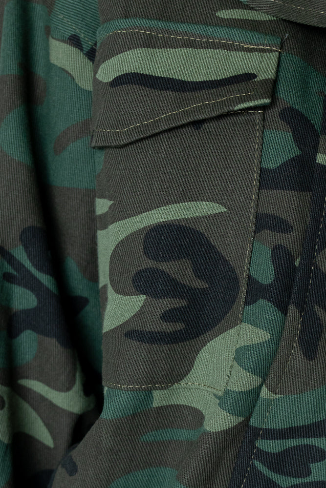 Sadie Camo Print Bomber Jacket