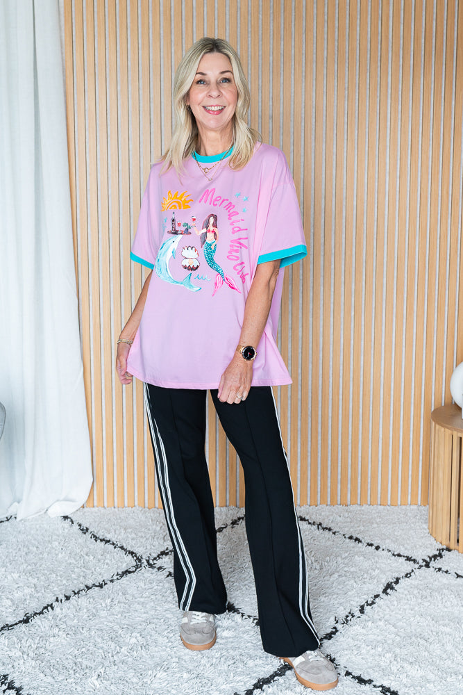 Mermaid Vino Club Tee - PInk