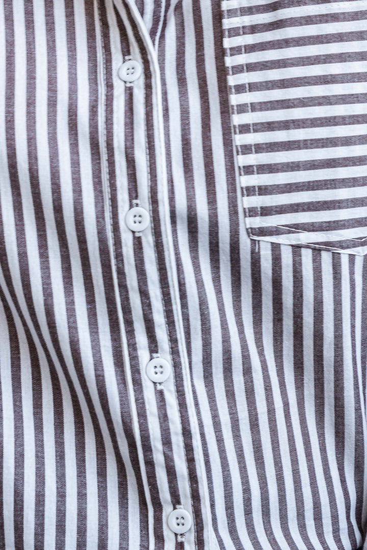 Camryn Shirt - Chocolate Stripe
